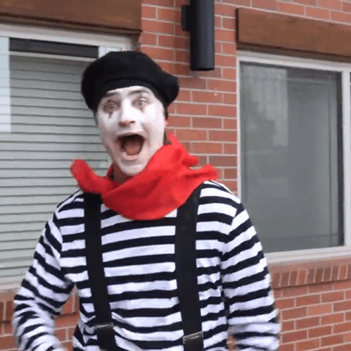 Mime Man With Mouth Open GIF