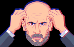 Mindblown Bald Man Cartoon