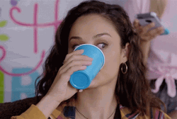 Minding My Business Sipping Drink GIF