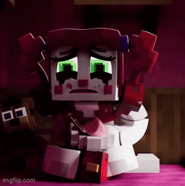 Minecraft Baby Doll Sitting On Toilet Sad GIF