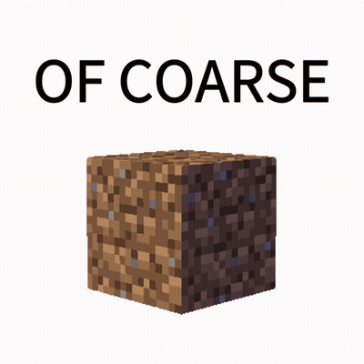 Minecraft Block Saying Of Coarse GIF