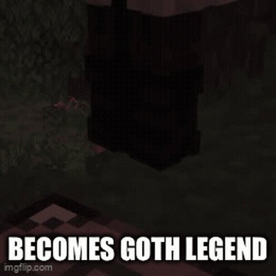 Minecraft Character Becomes Goth Legend GIF