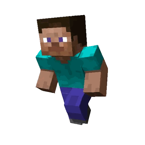 Minecraft Character Blue Shirt Purple Pants Sticker