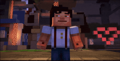 Minecraft Character In Front Of Sign Saying Hit GIF