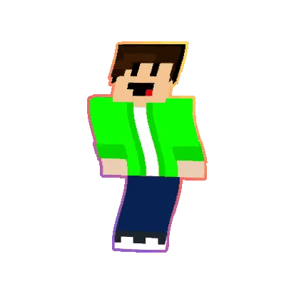 Minecraft Character In Green Jacket And Blue Pants Sticker