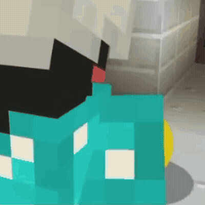 Minecraft Character Next To Brick Wall And Yellow Ball GIF