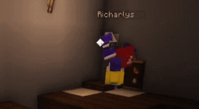 Minecraft Character Sitting On Table GIF