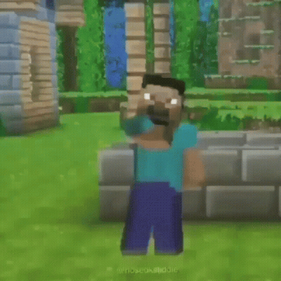 Minecraft Character Standing In Front Of A Block GIF