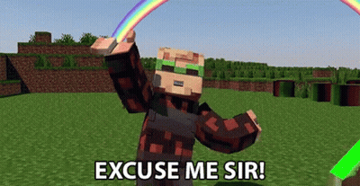 Minecraft Character Throwing Rainbow GIF