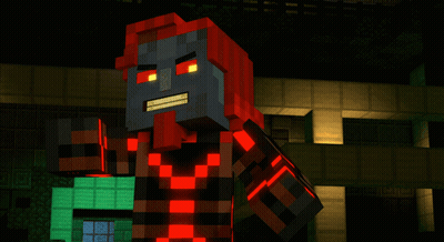 Minecraft Character With Glowing Red Eyes GIF