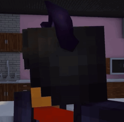 Minecraft Character With Purple Ear GIF