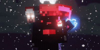 Minecraft Character With Santa Hat GIF