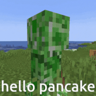 Minecraft Creeper Saying Hello Pancake GIF