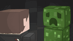 Minecraft Creeper Talking To A Man