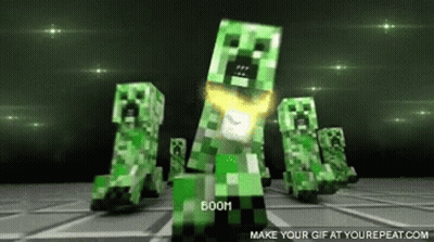 Minecraft Creepers Dancing In A Row GIF