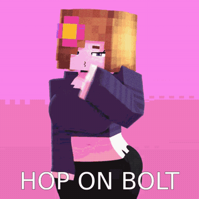 Minecraft Girl Hop On Bolt GIF