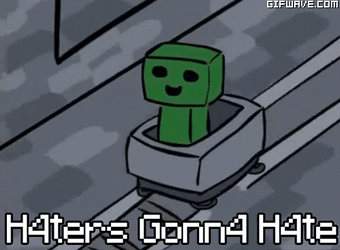 Minecraft Green Block On A Train Haters GIF