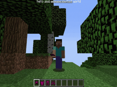 Minecraft Hello Www.bandicam.com World GIF