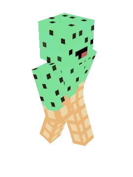 Minecraft Ice Cream Cone Character Sticker