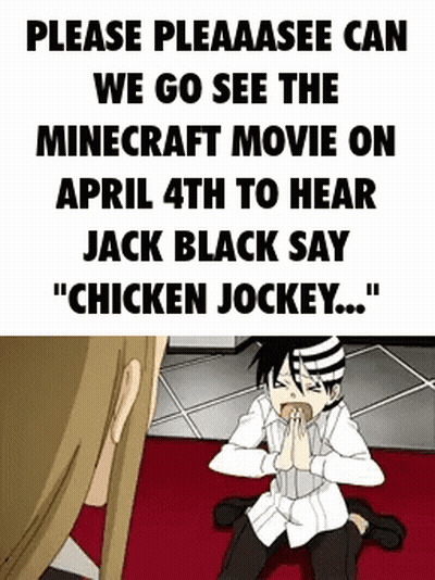 Minecraft Movie Jack Black Says Chicken Jockey GIF