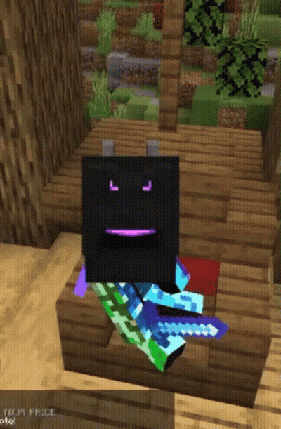 Minecraft Purple Face On Black Box GIF