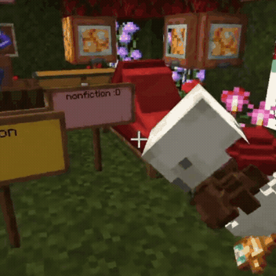 Minecraft Sign Saying Nonfiction GIF