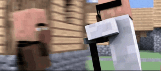 Minecraft Villager Fighting GIF