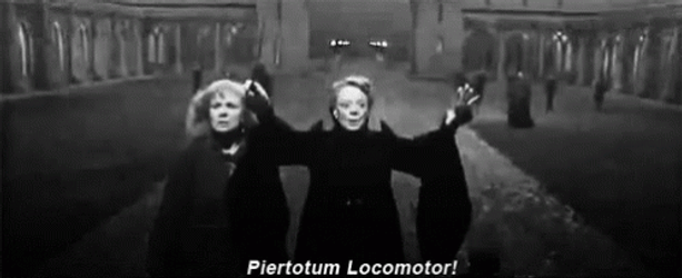 Minerva McGonagall Chanting Magic Words GIF