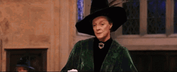 Minerva McGonagall Lifting Sorting Hat GIF