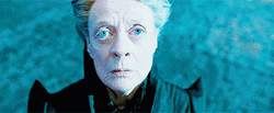 Minerva McGonagall Looking Up Startled Reaction GIF