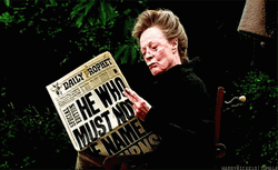 Minerva McGonagall Reading Broadsheet GIF