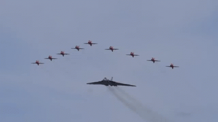 Mini Fighter Jet With Small Jets Flying GIF