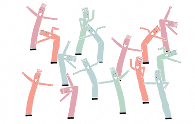 Mini Inflatable Tube Men Mob Dance GIF
