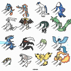 Mini Rayquaza And Other Pokémon GIF
