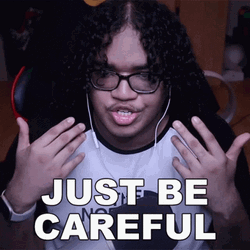 Miniklin Just Be Careful Hand Gestures GIF