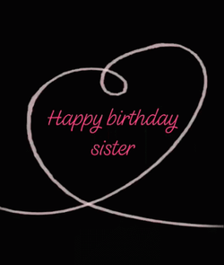Minimalist Black Happy Birthday Sis Heart GIF