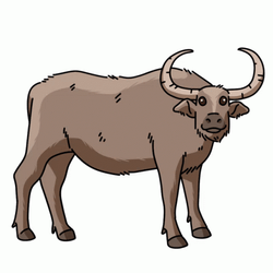 Minimalist Buffalo Art Nodding GIF