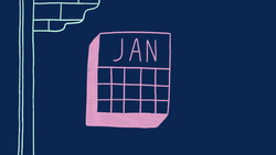 Minimalist Calendar Flipping Months GIF