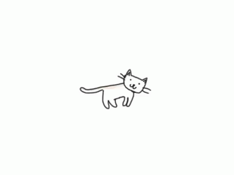 Minimalist Cat Running GIF