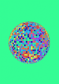 Minimalist Colorful Disco Ball GIF