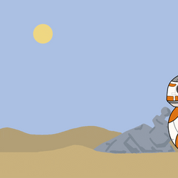 Minimalist Star Wars BB 8 Passing By GIF