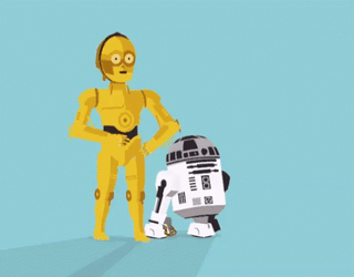 Minimalist Star Wars C3PO And R2D2 GIF