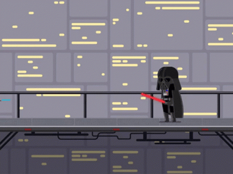 Minimalist Star Wars Darth Vader Throwing Person GIF