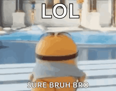 Minion At Pool Saying Lol Sure Bruh Bro GIF