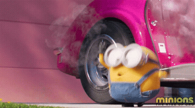 Minion Despicable Me Pink Car GIF