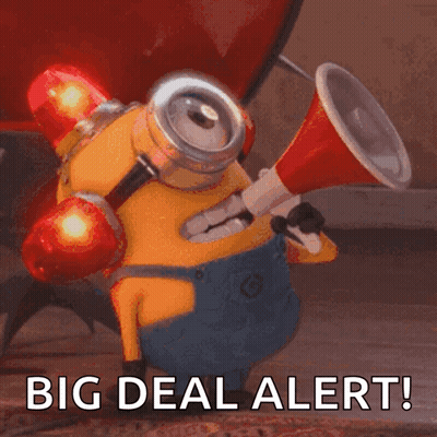 Minion Holding Megaphone Big Deal Alert GIF