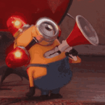 Minion Holding Troll Alert Megaphone GIF
