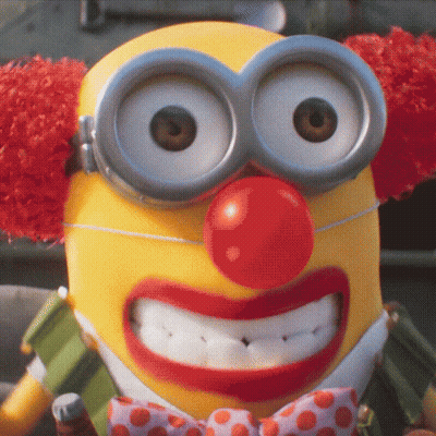 Minion In Clown Costume GIF