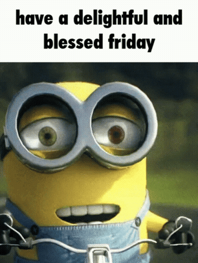 Minion In Goggles Riding Bike Have A Delightful And Blessed Friday GIF