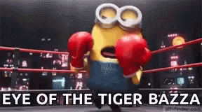 Minion In Red Boxing Gloves Eye Of The Tiger Bazza GIF